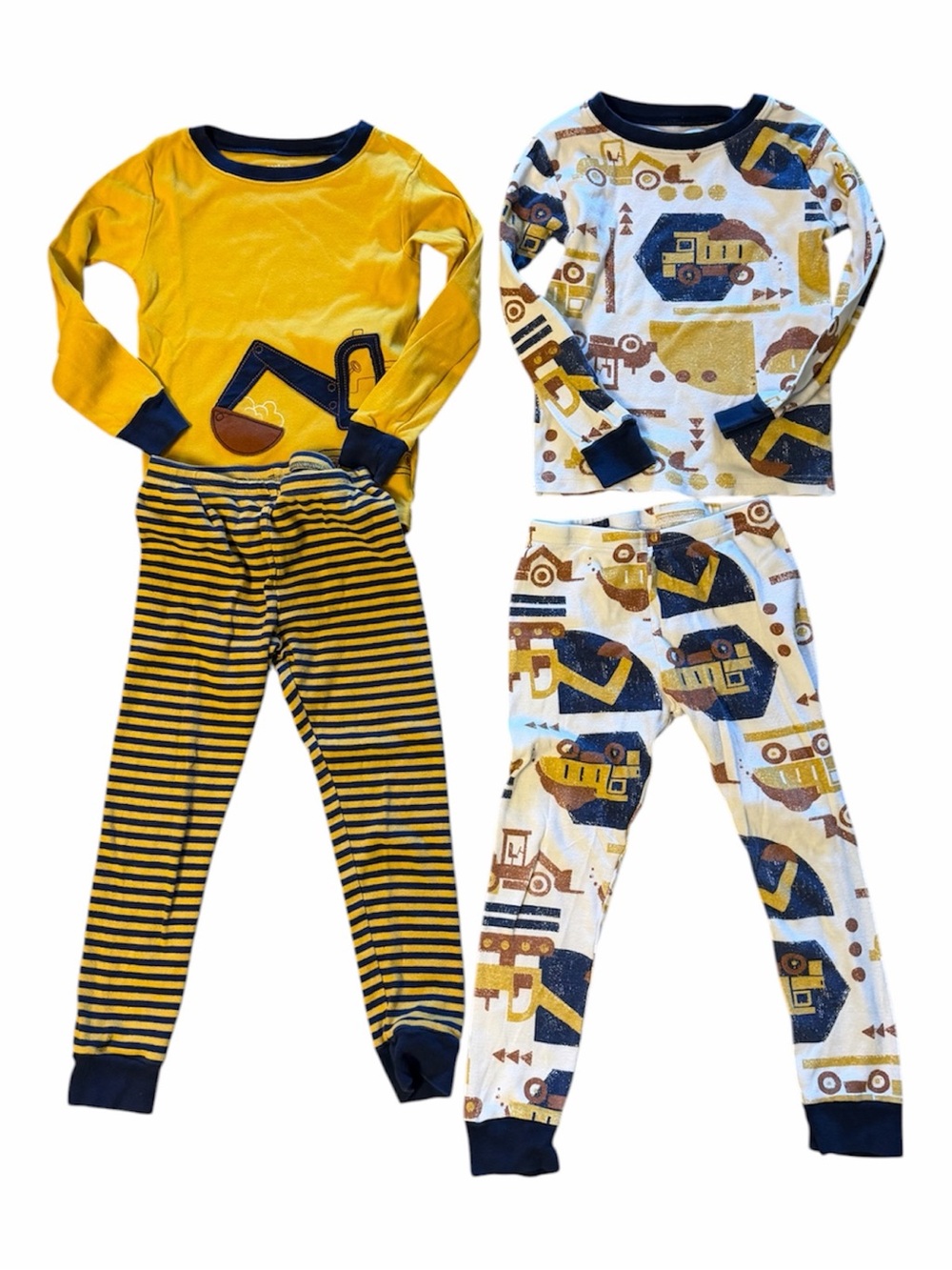 Carters Yellow & Navy Construction-Print Pajama Set - 2-Pack